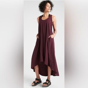 Athleta Maroon Presidio High Low Dress